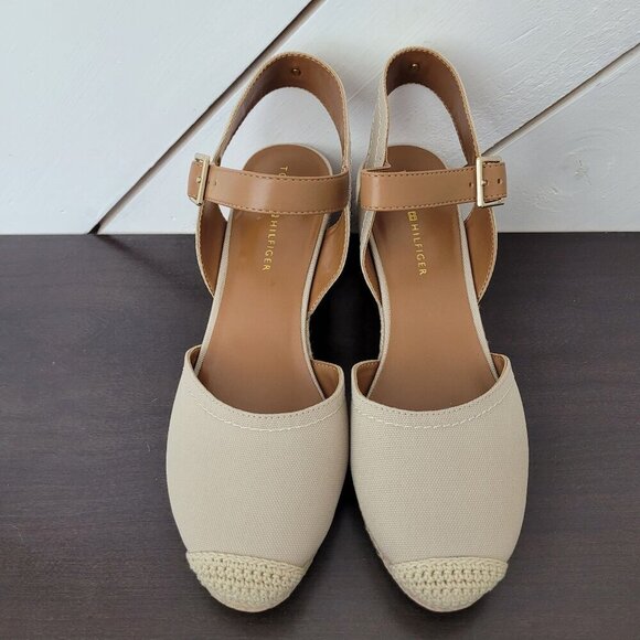 NEW Tommy Hilfiger Nilsa Espadrille Sandals Light Natural - Textile Size 10 - Picture 4 of 10